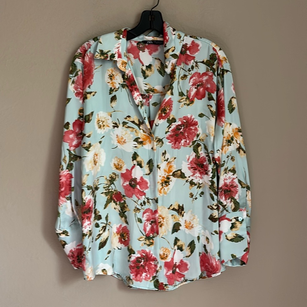 Zara satin effect shirt